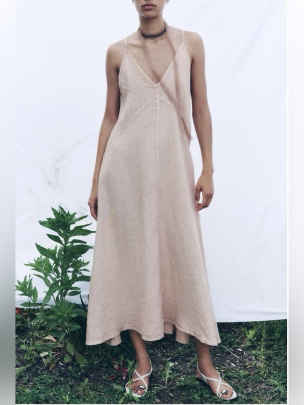 Zara • ZW Collection Linen Maxi/Midi Dress - Picture 3 of 14